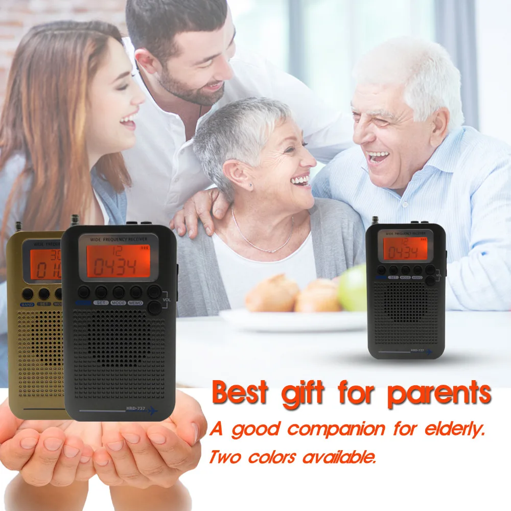 2022 طائرة فولباند راديو ذو تردد عالي جدًا محمول FM AM SW راديو VHF CB 30-223MHZ 25-28MHZ Air 118-138MHZ مع ساعة مزدوجة مع منبه