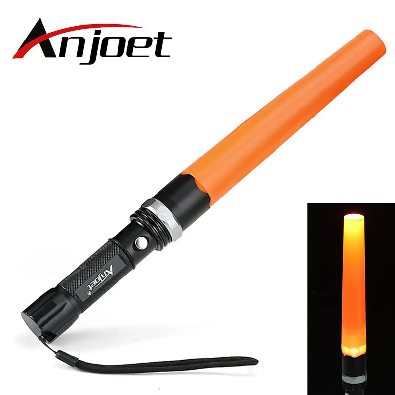 

Anjoet XML T6 LED Aluminum Waterproof Zoomable Flashlight traffic wand Torch Directing light for 18650 Rechargeable Battery