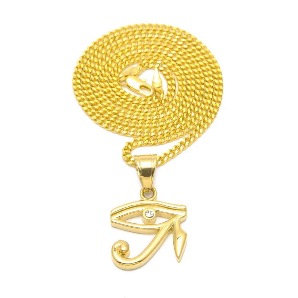 Male The New Style Stainless steel Pharaoh Of Egypt The Patron Saint Of The Eye Of Horus Amulet God Eye Pendant
