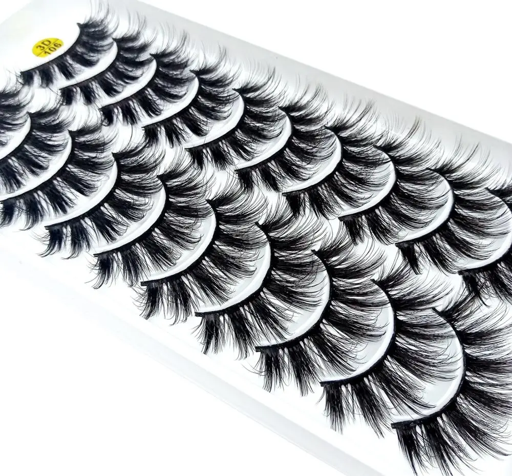 Multi-style 5/10 Pairs Soft Mink Hair False Eyelashes Handmade Wispy Fluffy Long Lashes Natural Eye Makeup Tools Faux EyeLashes