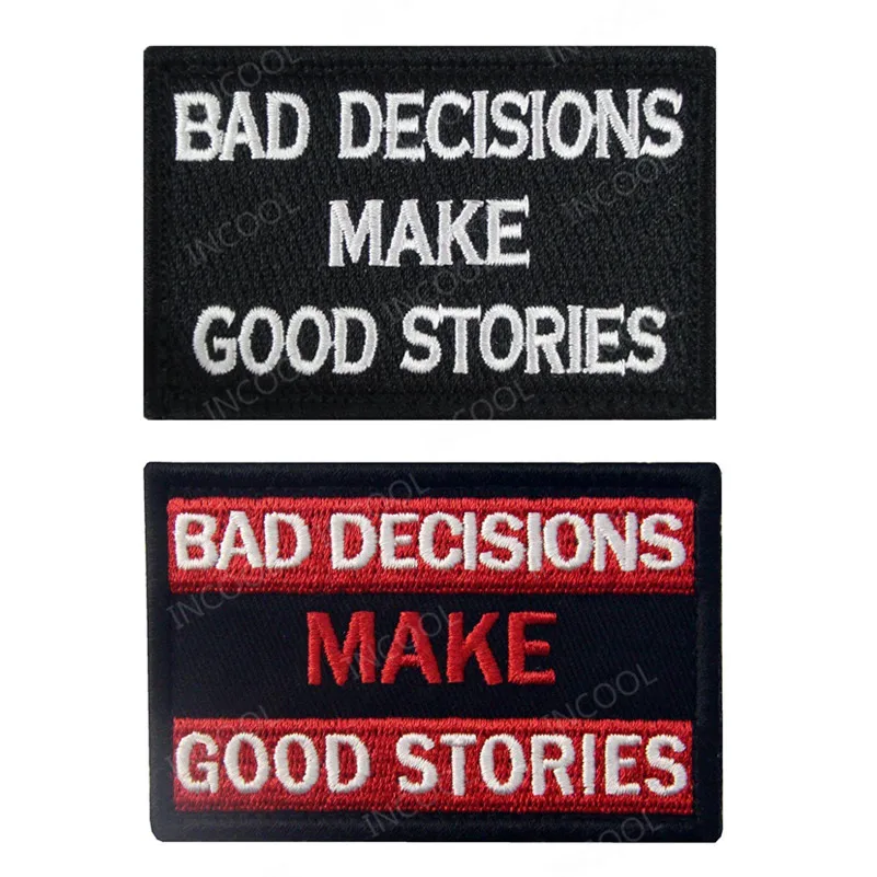 Patch per ricamo le scelte negative fanno buone storie Patch 3D Appliques toppe ricamate