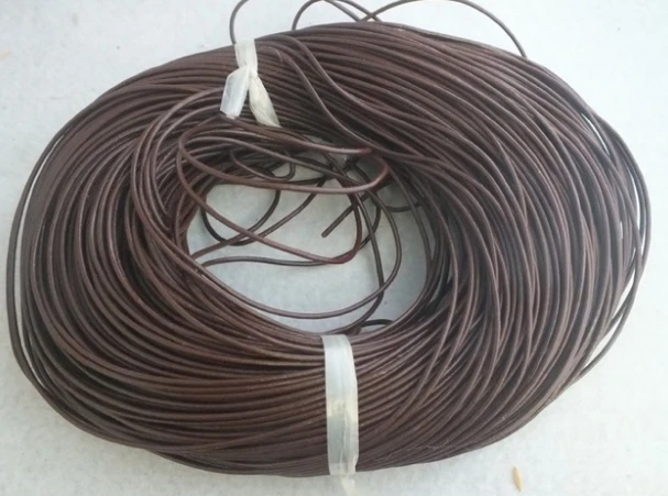 100M/lot brown 1mm 2mm 1.5mm real wax Round COW Genuine Leather Cord Bracelet Necklace Cord DIY Rope String Findings Thread r543