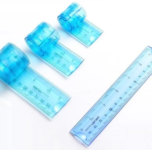 NEW Soft 15/20/30CM Straight Triangular Measure Multicolour Set Flexible Rulers DUAL SCALE Student Tape Office&School Stationery