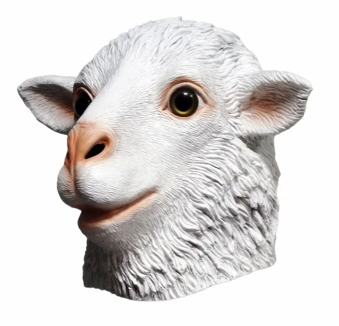 Realistic Fancy dress Latex Cute Sheep Mask Popular animal goat Mask  full head for Adult masquerade