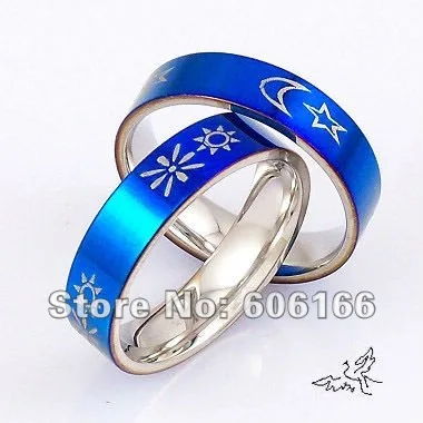 5x Blue Comfort Fit Rings Stainless Steel Rings High Quality Band Ring Fashion Jewelry Mixed Order