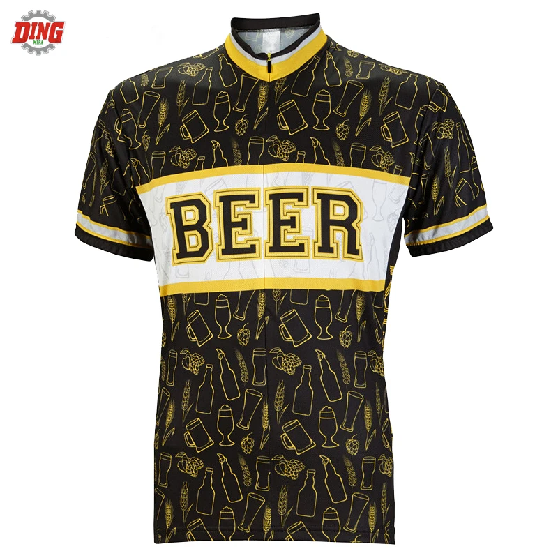 

New Cycling jersey Men Short sleeve pro team Bike wear beer cycling clothing top MTB Breathable Outdoor sports road Sportswear