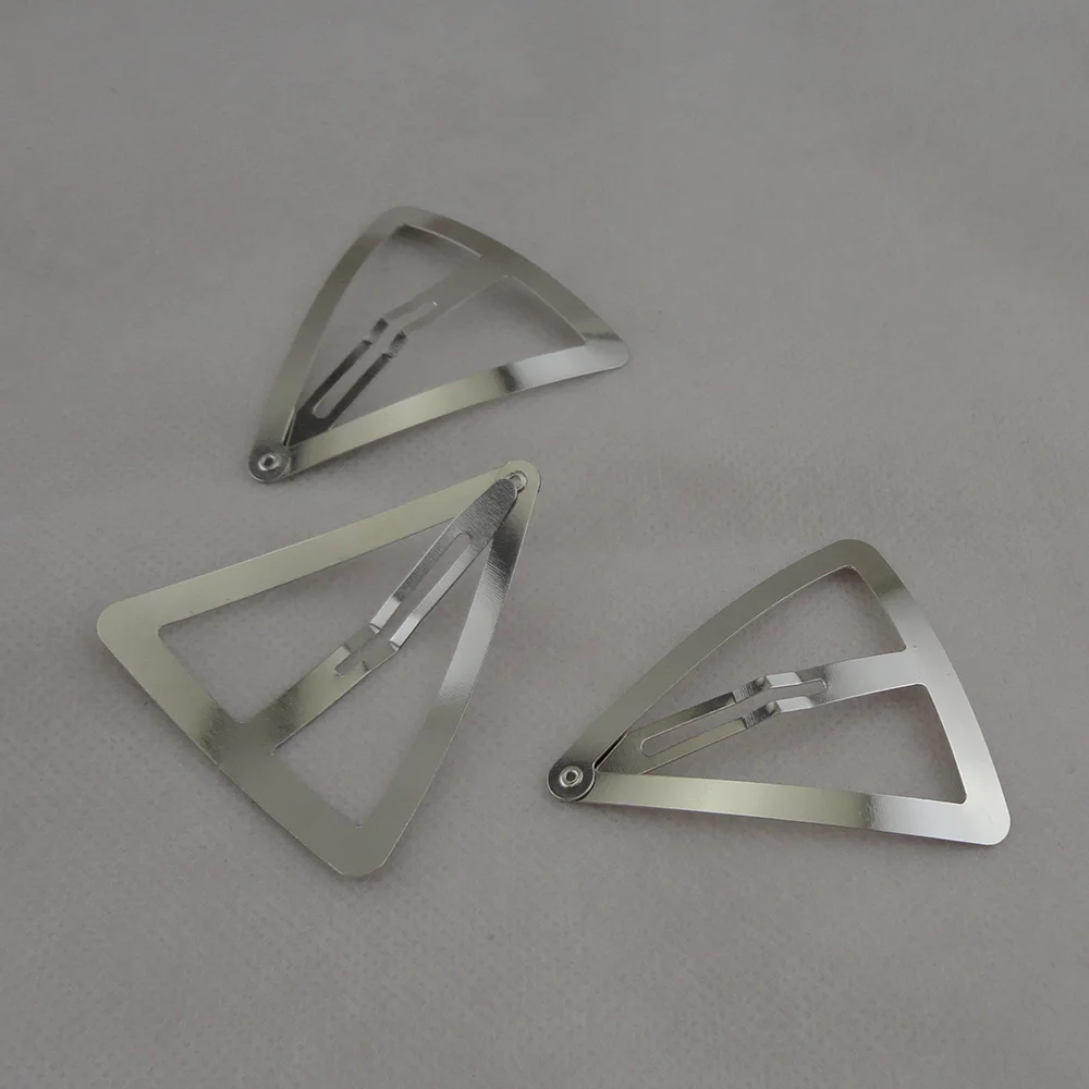 20PCS 5.5cm Sliver Large Triangle Hair Clips for Womens Girls Metal Snap Clips Hairpins Side Hair Barrettes for Thick Hair