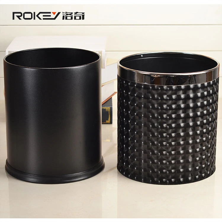 Rocky Black Lightning grain leather double stainless steel trash trash fashion creative home European shipping