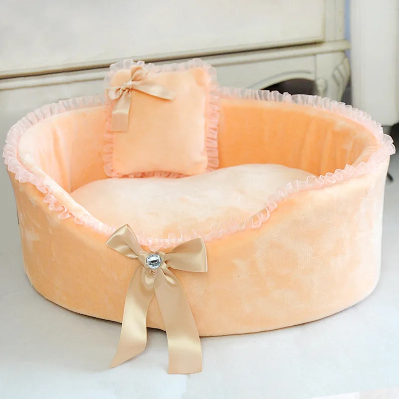 Fashionable And Elegant Design Dog Beds For Small Dogs Winter Pet Dog Pad House Mat Hot Sales Lace Send Pillows