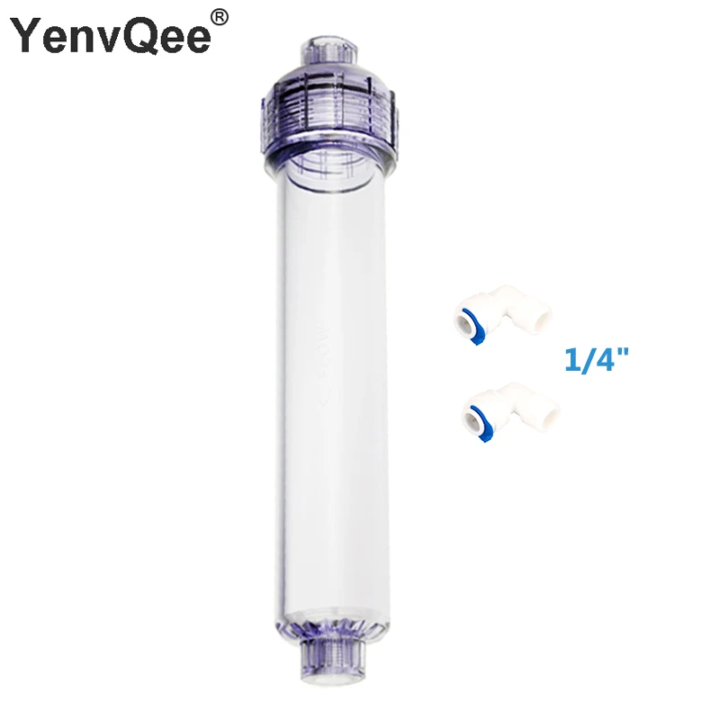 11 Inch Refillable Water Filter Housing for Cartridge Fill Alkaline balls Activated Carbon KDF Resin Filter With 2PCS Fittings