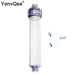 11 Inch Refillable Water Filter Housing for Cartridge Fill Alkaline balls Activated Carbon KDF Resin Filter With 2PCS Fittings