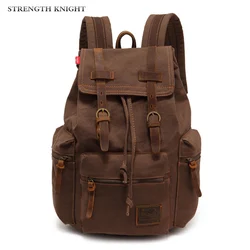 New Fashion Men's Backpack Vintage Canvas Backpack School Bag Men's Travel Bags Large Capacity Travel Laptop Backpack Bag