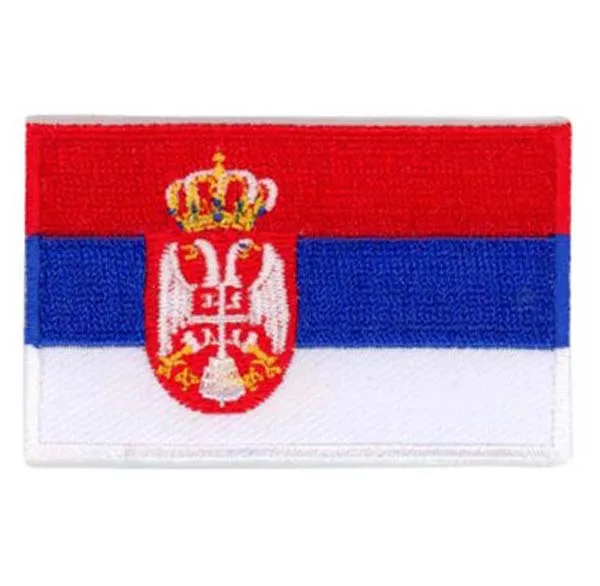 

Serbia Cloth Patches Made by Twill/Embroidery Patch Flat Broder and Iron On Backing Customized MOQ50pcs free shipping by Post