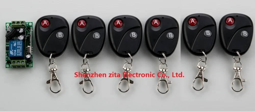 

RF Wireless Remote Control Switch System electric garage door /window Control DC12V 1CH 6 transmitter &1 receiver