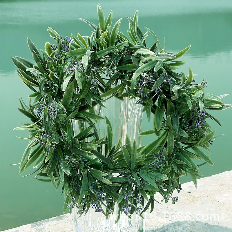 Artificial Flowers Ring Garland Simulation Lavender Fake Flower Bouquet Garland Home Wedding Party Decoration Holiday Gift DIY