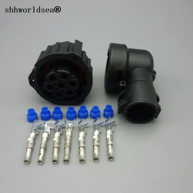 

shhworldsea 2 sets 7 Pin 967650-1 female Auto Sensor plug with cable Sheath for Waterproof IP67/69,temperature resistance