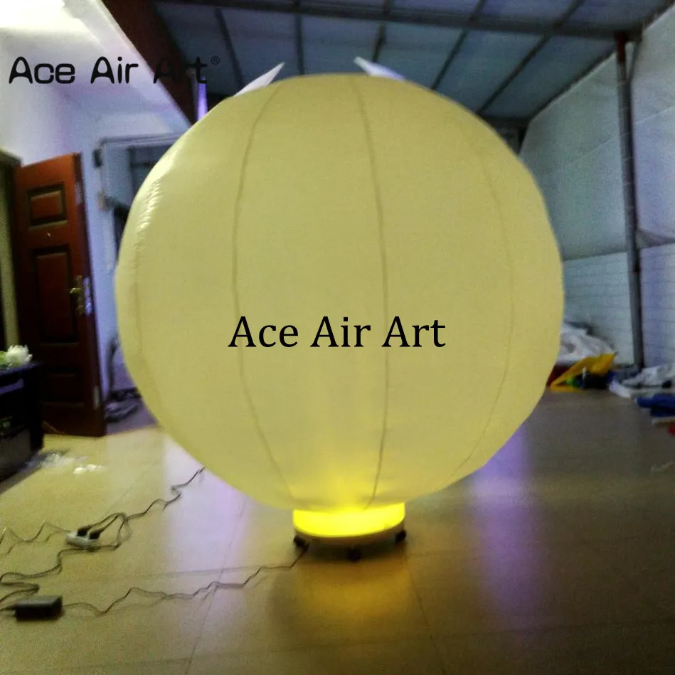 Popular LED Inflatable Ground Ball 1m H Air Balloon Globular Model for Stage and Party Decoration