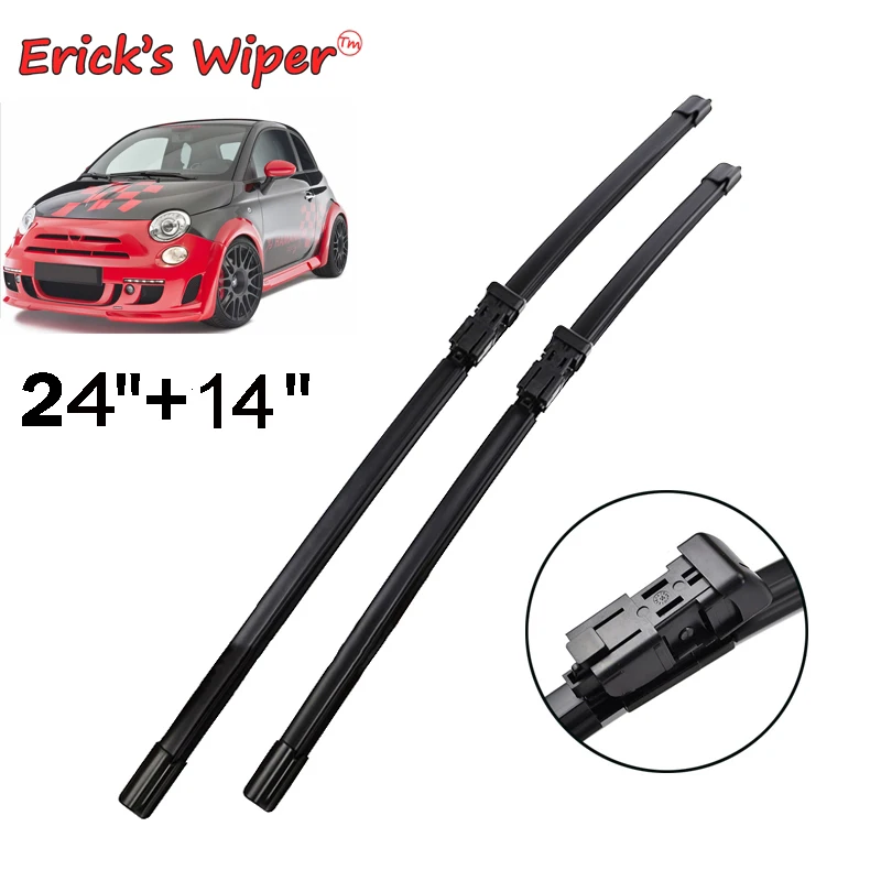 Erick\'s Wiper LHD Front Wiper Blades For Fiat 500 500C 2009 - 2016 Windshield Windscreen Window Rain Brush 24\'\'14\'\' Not U-type