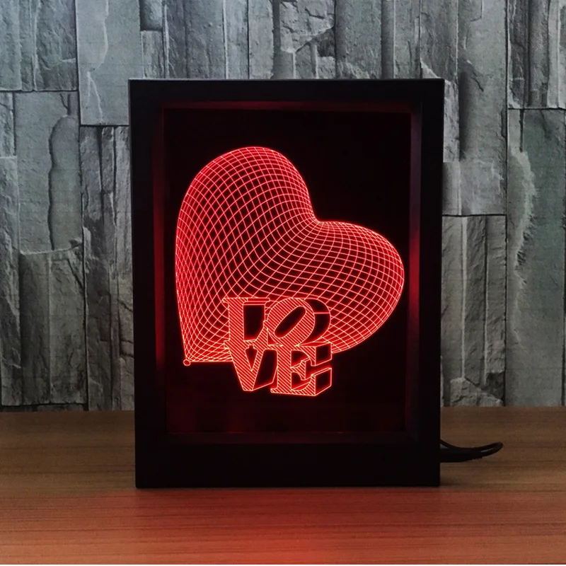 

Creative Love Heart 3D Night Light,7 Color Switch Table Desk Lamp Gifts for Parents or Girlfriend