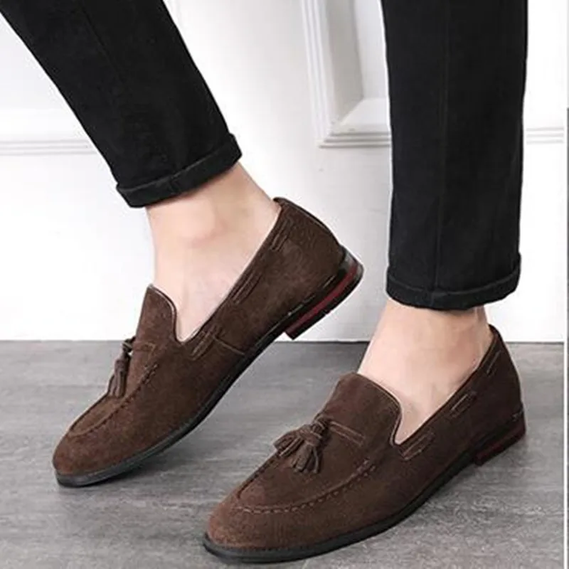 

Mocassin Homme Spring Summer Soft Leather Slip On Loafers Driving Smoking Slippers Tassel Formal Dress Loafer Causal Office Men