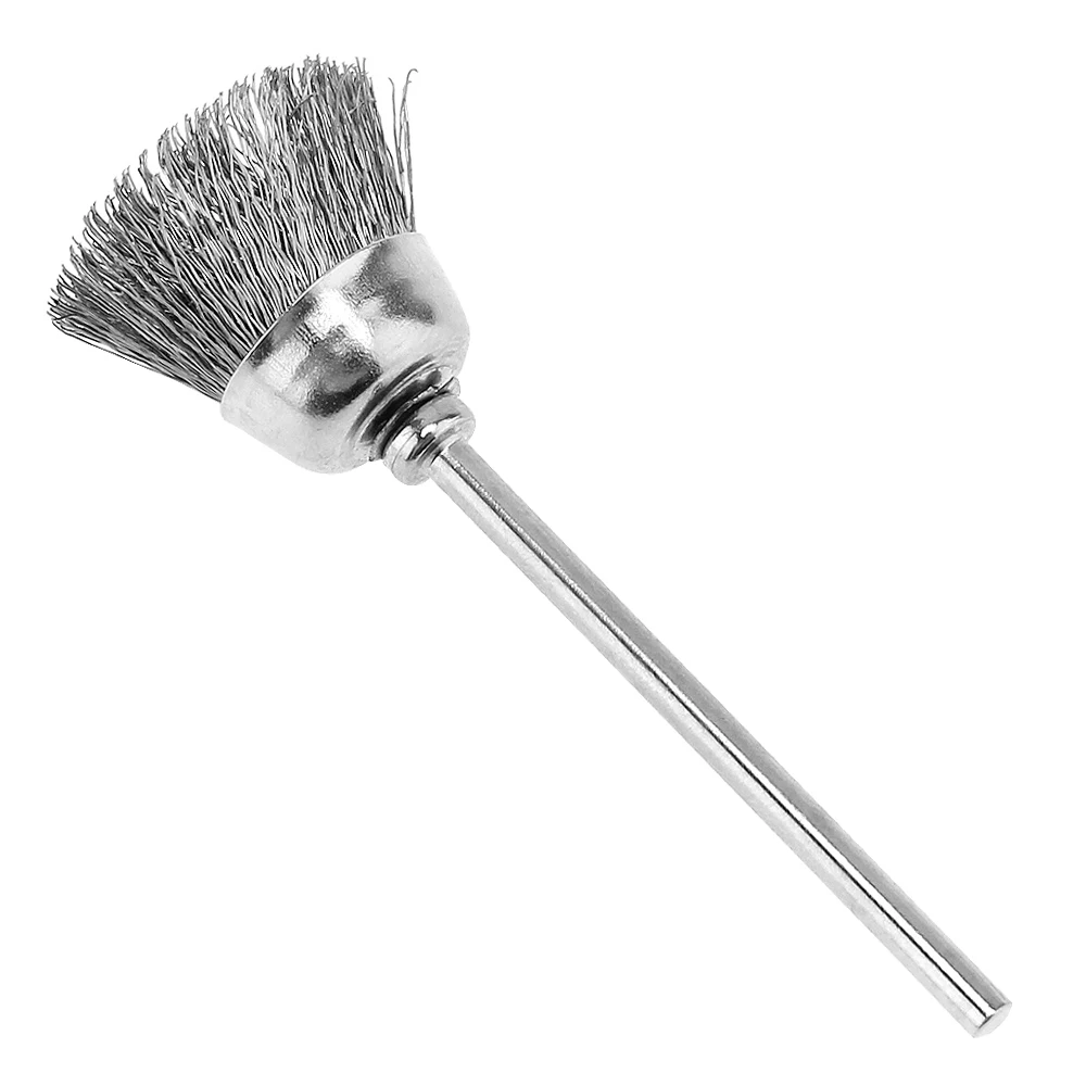 8mm Stainless Steel Wire Brush with Bowl-shape Head and 2.35mm Shank Tools Accessories for Metal-cleaning of Drill Tools