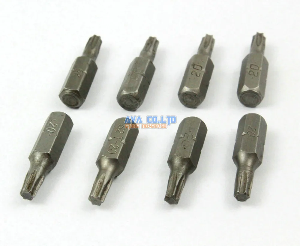 20 Pieces Magnetic Security Torx Screwdriver Bit S2 Steel 1/4