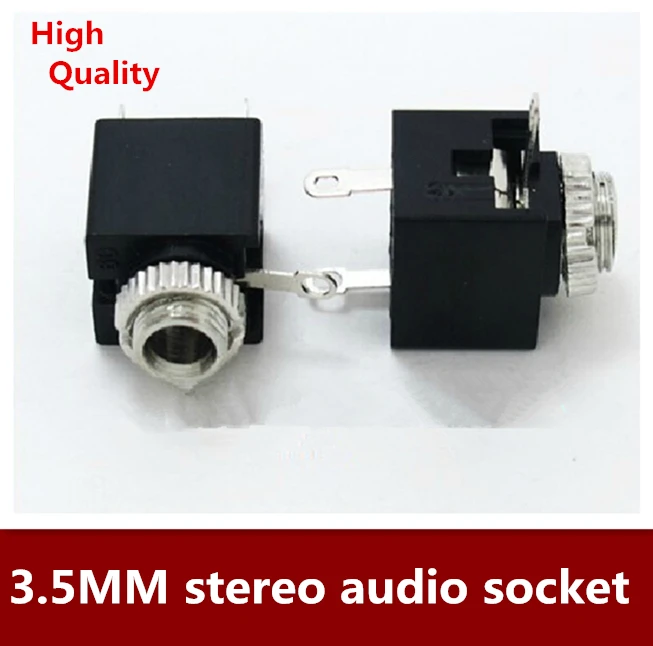 

Free shipping 500PCS/LOT 3.5MM stereo audio socket 3.5 dual channel socket with nut