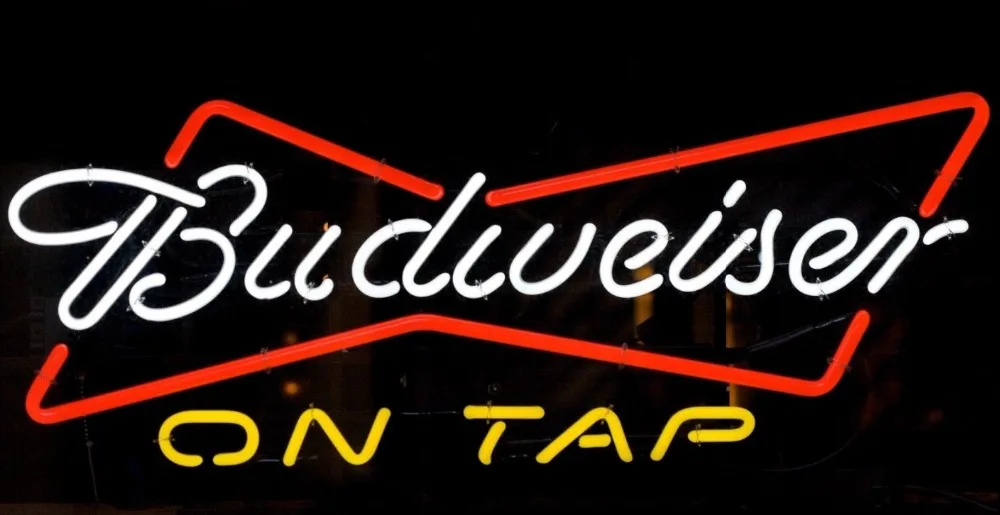 

Custom Budweiser On Tap Glass Neon Light Sign Beer Bar