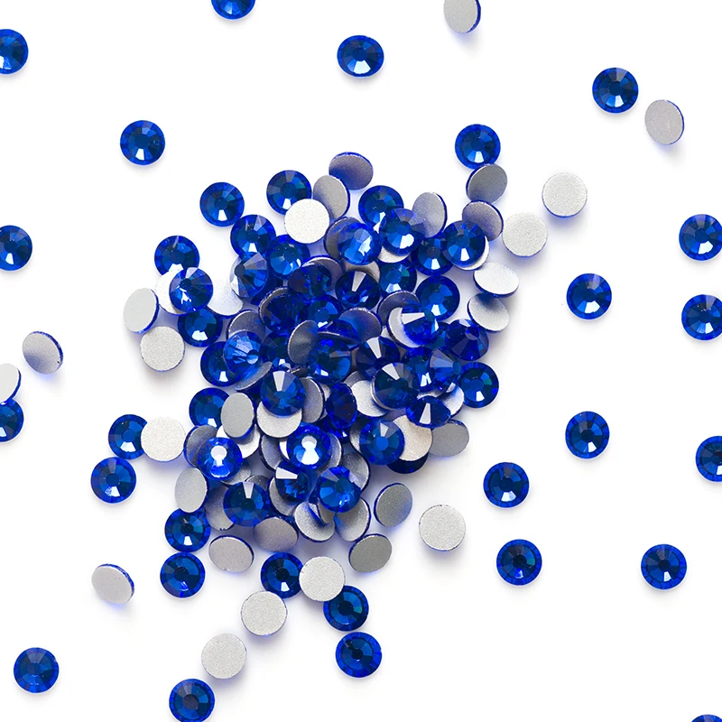 YANRUO 2028NoHF All Sizes Sapphire Crystal Non Hotfix Stones Flatback Strass Glue On Rhinestones For Shoes Accessories