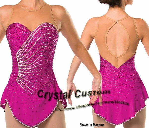 2016  Custom Figure Skating Dresses With Spandex New Brand Vogue Figure Skating Competition Dress Customized  DR2997