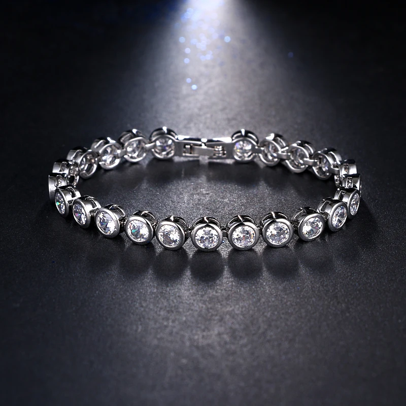 EMMAYA Top Quality Exquisite Round Cz Bracelet Rose Gold-Color Bracelet Austrian Crystals Jewelry Big Discount