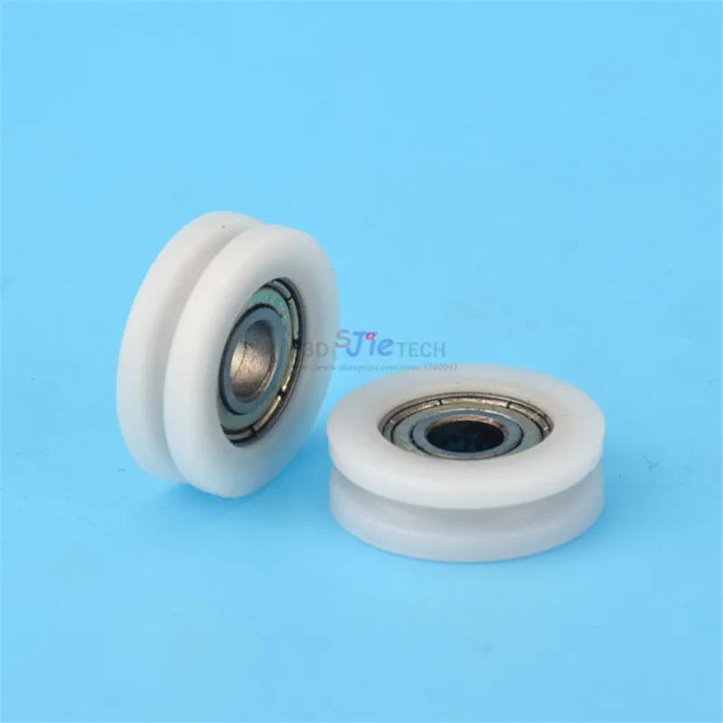 10pc 6*27*7mm U grooved wheel, small pulley, plastic wrap, 696zz bearing wheels, embedded nylon POM