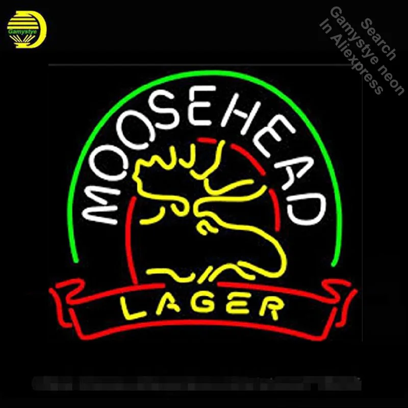 

Неоновая вывеска Moosehead Lager, неоновые огни, вывеска в виде оленя, индивидуальный Ретро дизайн, настенная неоновая вывеска ручной работы для ресторана, отеля, распродажа