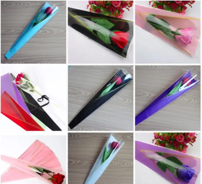 50 pcs/lot Wrapping Paper For Flowers Rose Florist Packaging Paper Single Rose Flowers Gift For Wedding Floral Package