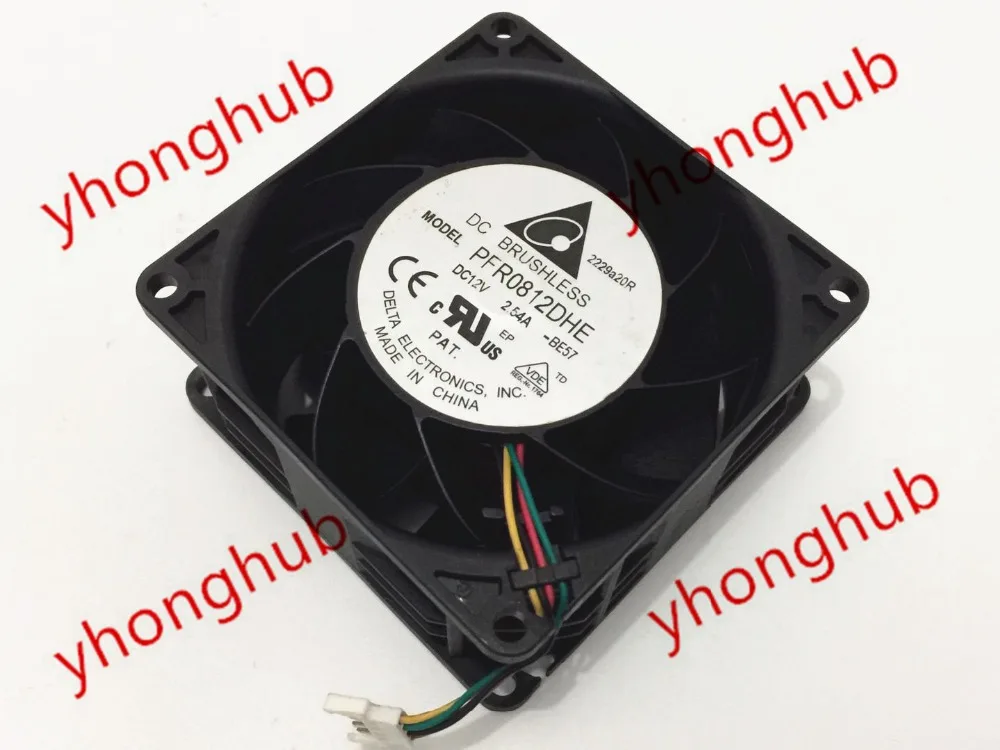 Delta Electronics PFR0812DHE BE57 Server Cooling Fan DC 12V 2.54A 80x80x38mm 4-Wire