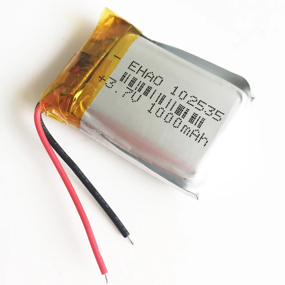 10 PCS 3.7V 1000mAh Bateria recarregável LiPo de polímero de lítio 102535   Para mp3 dvd blutooth alto-falante gravador fone de ouvido e-books
