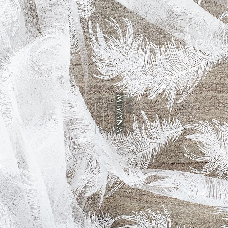 French lace feather embroidery lace fabric fashion veil clothing accessories DIY Sewing Fashion ladies dress lace cloth 1232