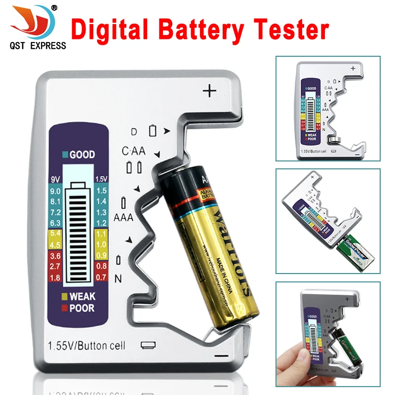 

Digital Battery Tester Checker Battery Capacity Tester For C D 9V AA AAA 1.5V Lithium Battery Power Supply Measuring Instrument