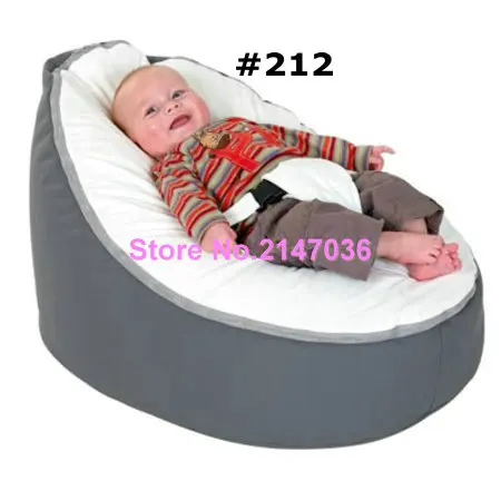 Grey with white seat infant Baby Bean Bag Snuggle Bed Portable Seat Nursery Rocker Without Filling