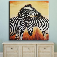 Large sizes Two zebras Wall painting canvas for wall art decoration oil painting picture NO FRAME Home Printed Free shipping