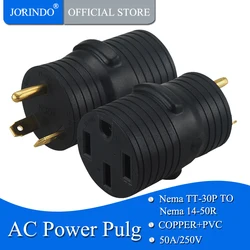 JORINDO [TT-30P to 14-50R] RV socket converter, Nema TT-30P male to Nema 14-50R female American plug socket AC power adapter