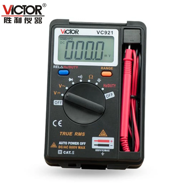 VICTOR VC921 Mini Digital Multimeter DMM Integrated Personal DC AC Voltage Meter Pocket Capacitance Resistance Frequency Tester