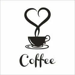 커피 벽 스티커 가게 레스토랑 배경 장식 데칼 홈 데코레이션 주방 탈부착 가능 비닐 벽 장식 카페 포스터