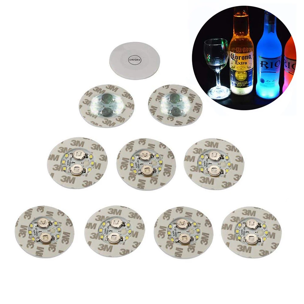 1Pcs Super bright LED Flash Bottle Light Glorifier Wine Bottle Led Sticker Cup Mat Coaster for Party Wedding Bar Decoration