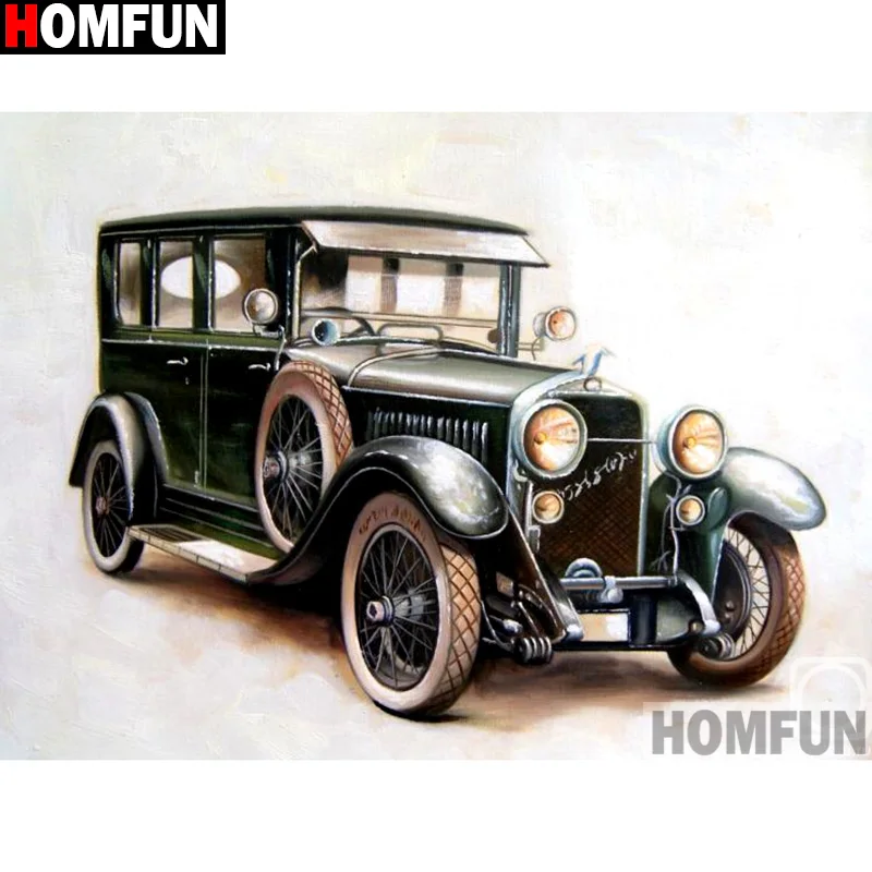 HOMFUN Pieno Quadrato/Rotondo Trapano 5D Pittura Diamante FAI DA TE \