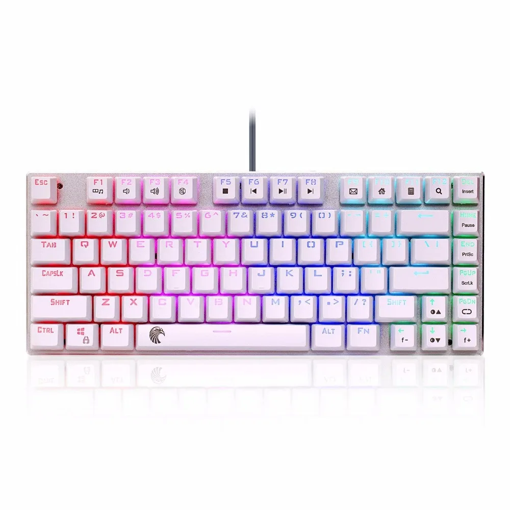 

RGB Mechanical Gaming Keyboard Brown Switch - Tactile Slightly Clicky LED Backlit Water Resistant Compact 81 Keys Anti-Ghosting