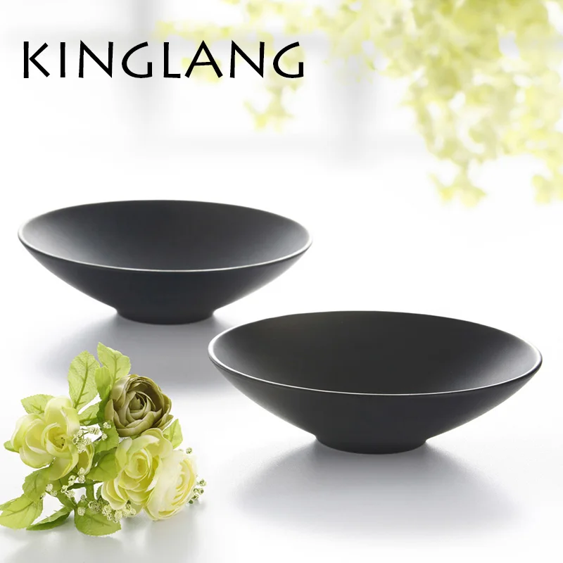 KINGLANG Plastic Melamine Ramen Round Noodle Soup Salad Bowl Tableware