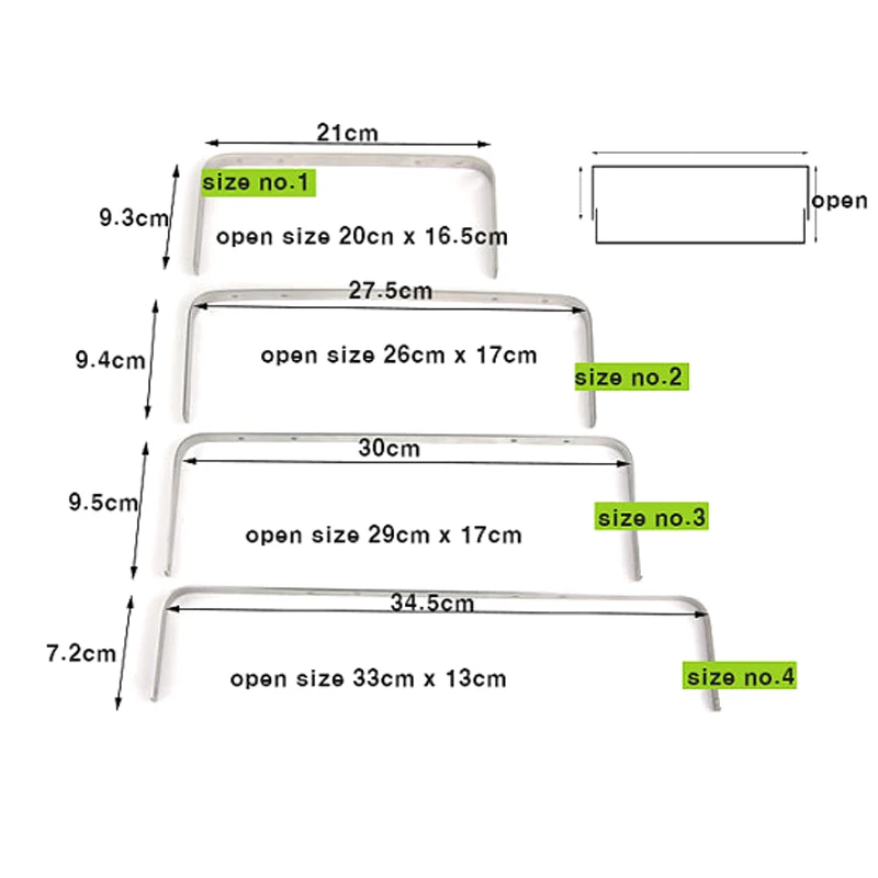 Metalen Arts Tas Frame, Interne Dulles Frame, (21 Cm ~ 34.5 Cm, 4 Maten Van Frame), Lederen Craft Tool