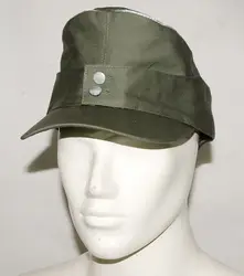 WWII German WH Officer Summer Panzer m43 Field Cotton Cap Green-GM045