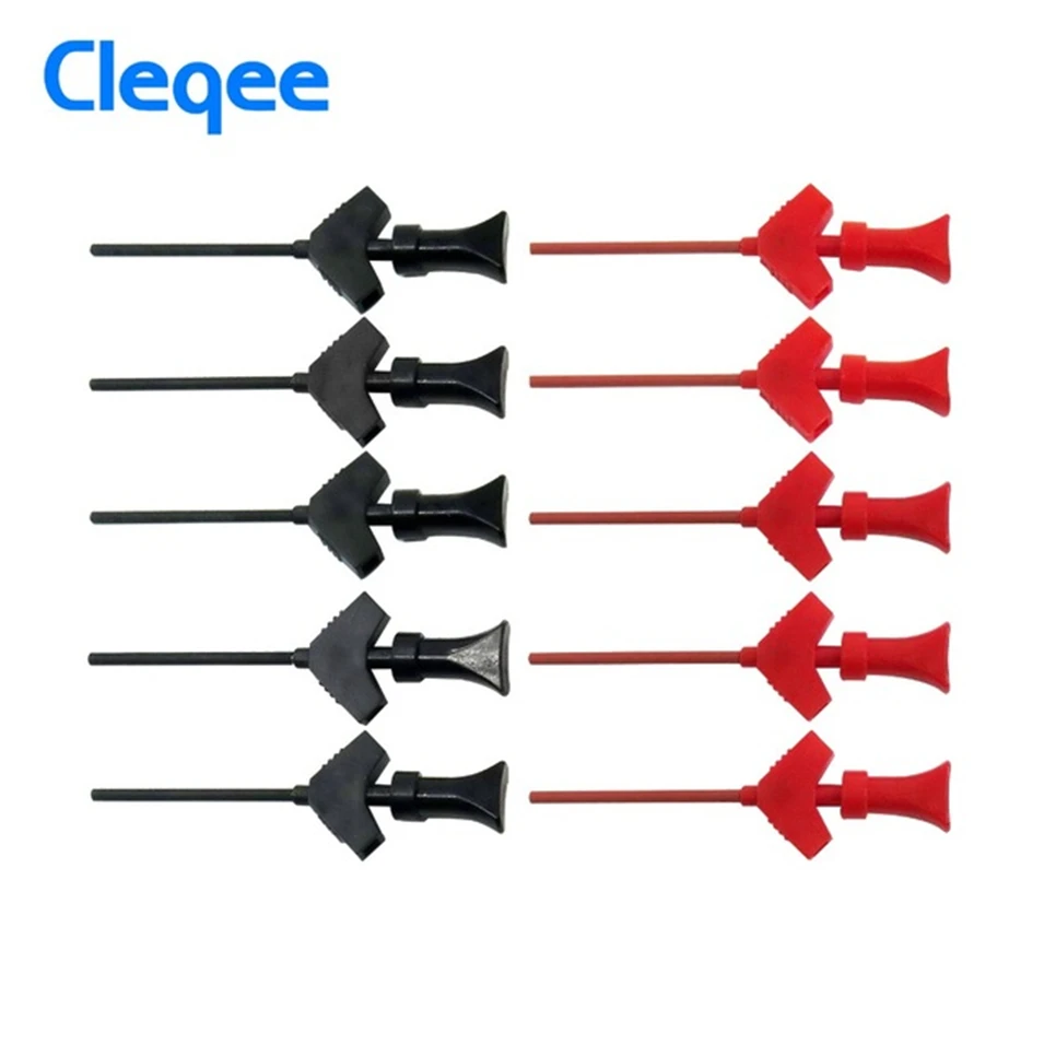 Cleqee P5003 10Pcs mini grabber SMD IC test hook clip jumper sonda analizzatore logico accessori per test